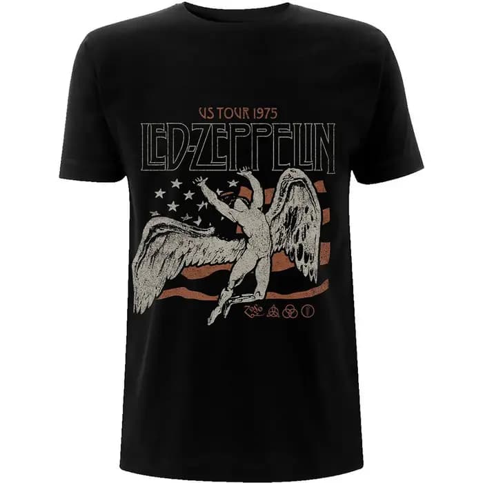 T-Shirt Photo Led Zeppelin Band en coton pour hommes et femmes