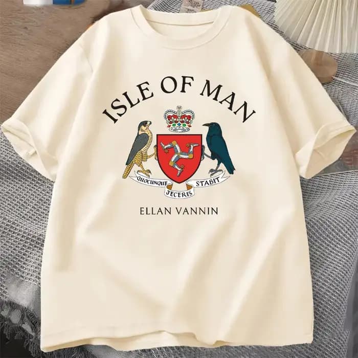 T-shirt d'île de Man pour hommes, survêtement d'été avec lettres imprimées, col rond, manches courte
