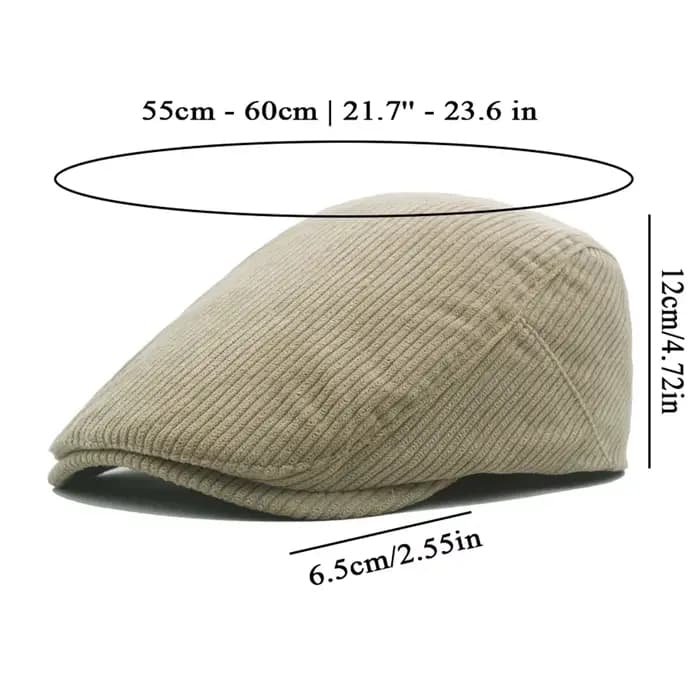 Casquette de Peintre à Visière en Velours Côtelé pour Homme