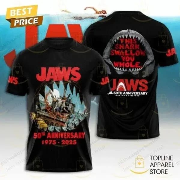 JAWS Harajuku T-shirt pour homme à impression 3D