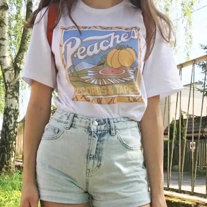 T-Shirt d'été imprimé pêche unisexe