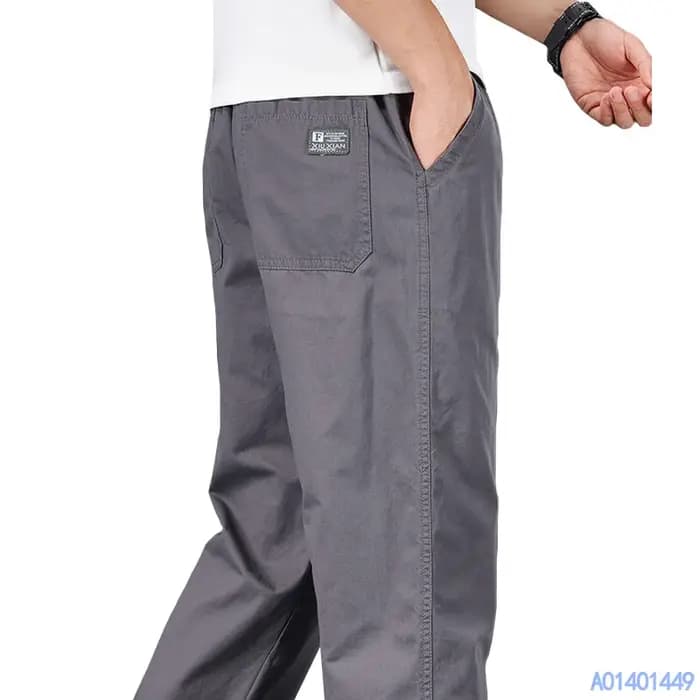 Grande taille hommes pantalons décontractés coupe décontractée coton pantalon