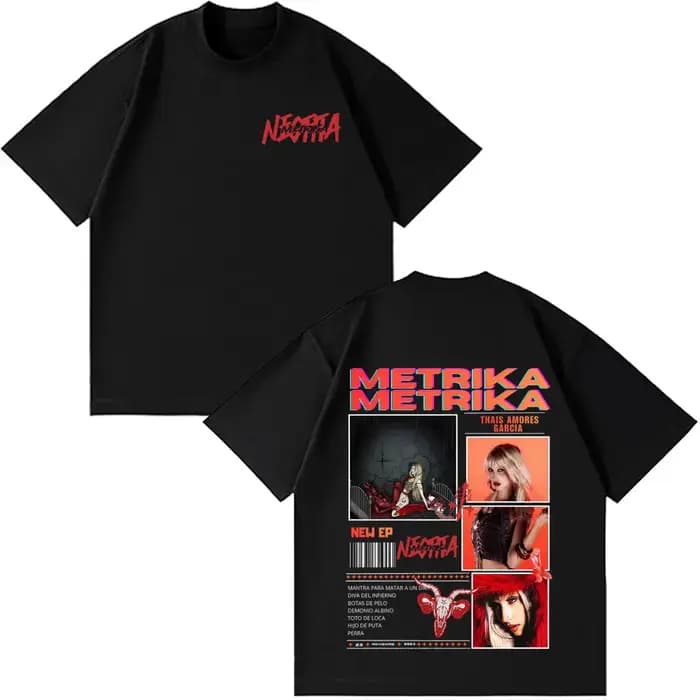 T-shirt imprimé Singer Metrika New Album Tour pour hommes et femmes, T-shirt esthétique tendance à m
