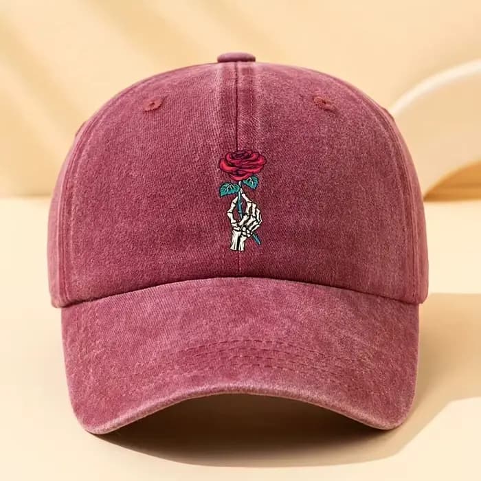 Casquette de baseball imprimée rose à la mode