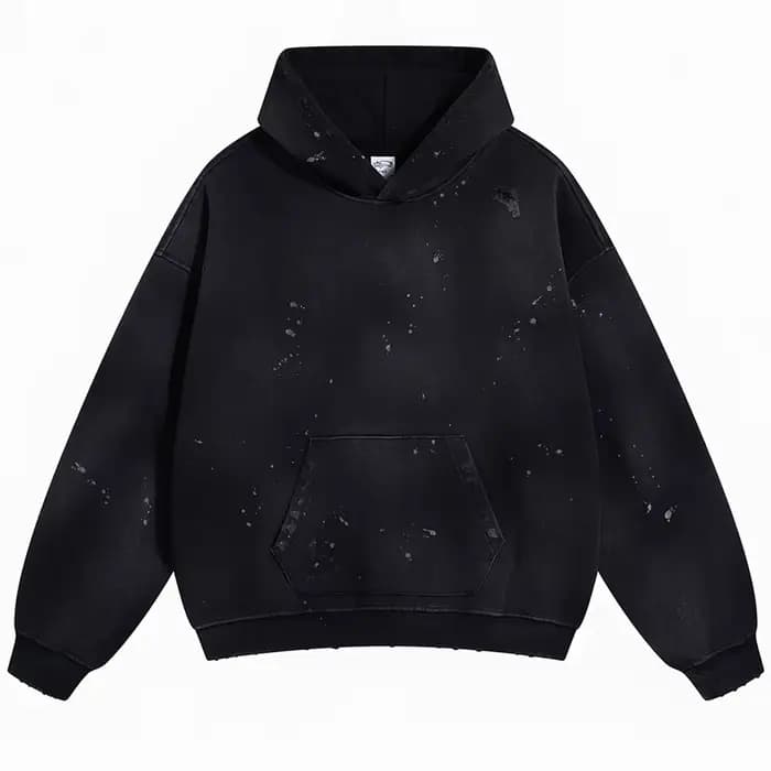 Sweat à capuche Vintage cassé pour hommes, pull surdimensionné Harajuku, décontracté, ample