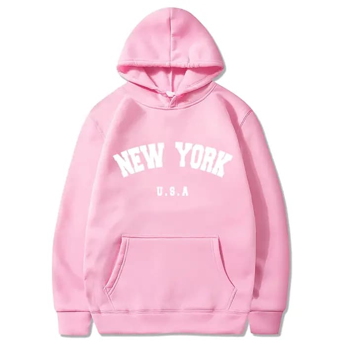 Sweats à capuche New York U.S.A City pour hommes, pull à capuche décontracté, vêtements de sport Harajuku, lettre imprimée graphique PVD, adt
