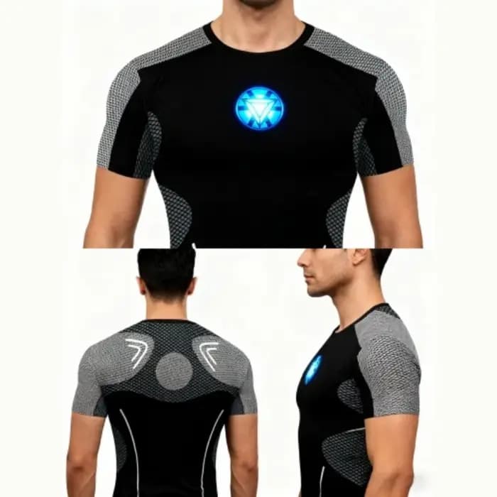 T-shirt de compression Iron Man Arc Reactor pour homme