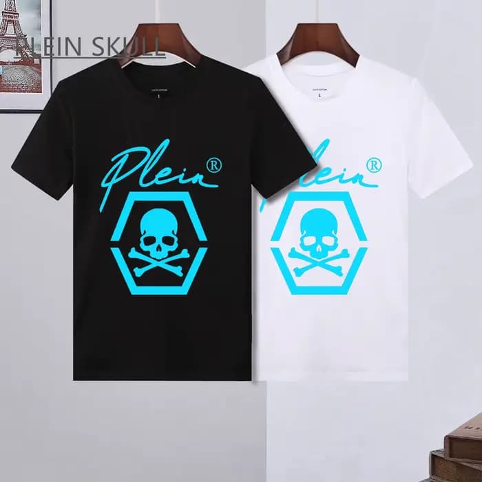 PLEIN crâne imprimé respirant T-shirt hommes rue gothique ample