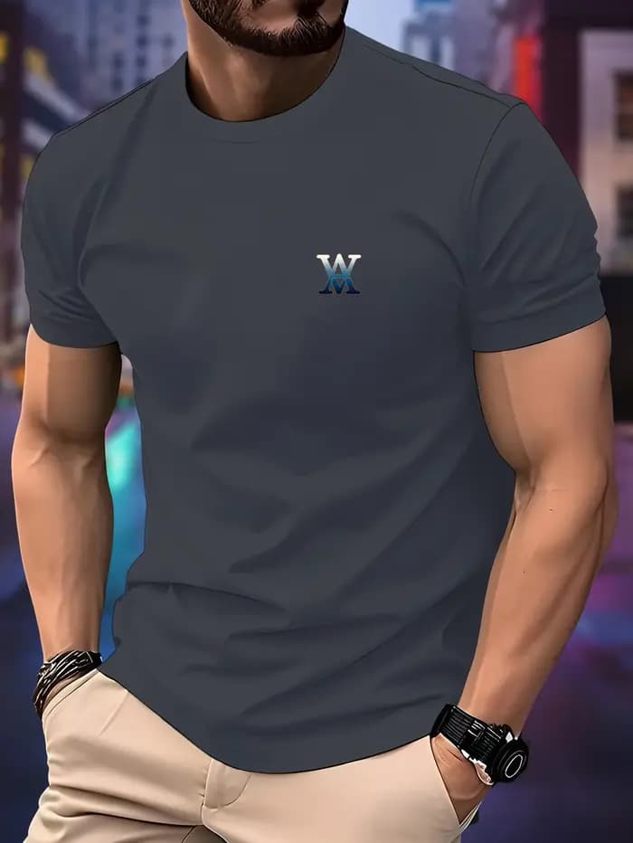 T-shirt de course à col rond pour hommes
