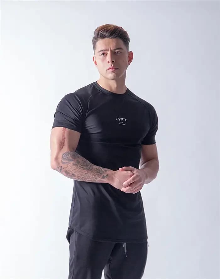 JP & UK hommes T-shirt à manches courtes coton décontracté salle de sport Fitness