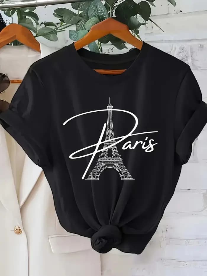T-Shirt blanc à manches courtes et col ras du cou pour femme, vêtement esthétique respirant, avec im