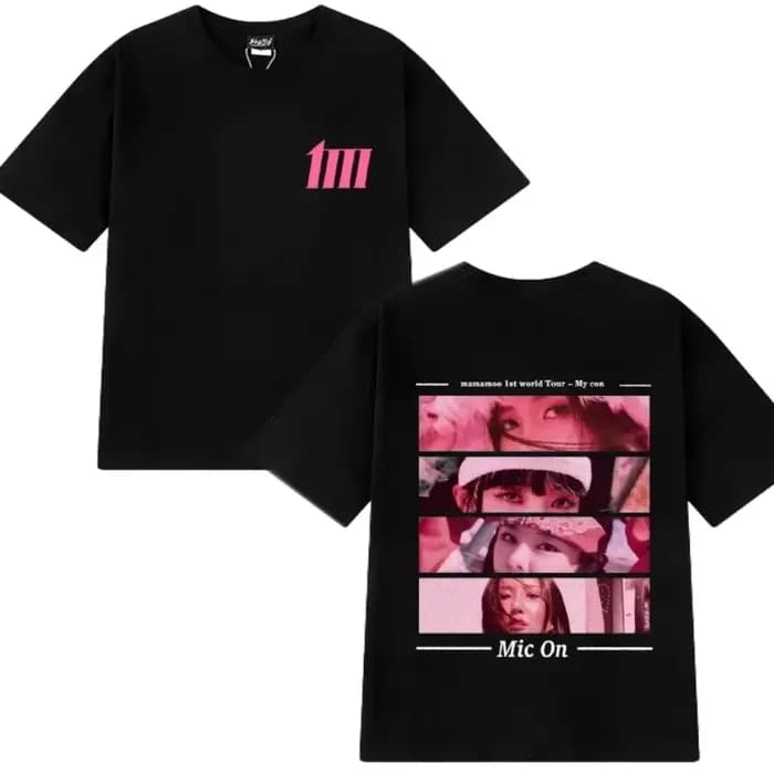 T-shirt imprimé double face Mamamoo Tour My Con 2026 – Collection Y2K tendance pour hommes et femmes – Vêtements vintage à manches courtes