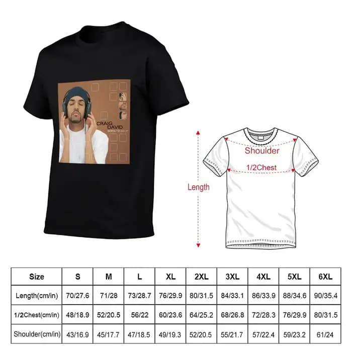 T-shirt Craig David Born to do it, décontracté, coupe ample, à manches courtes