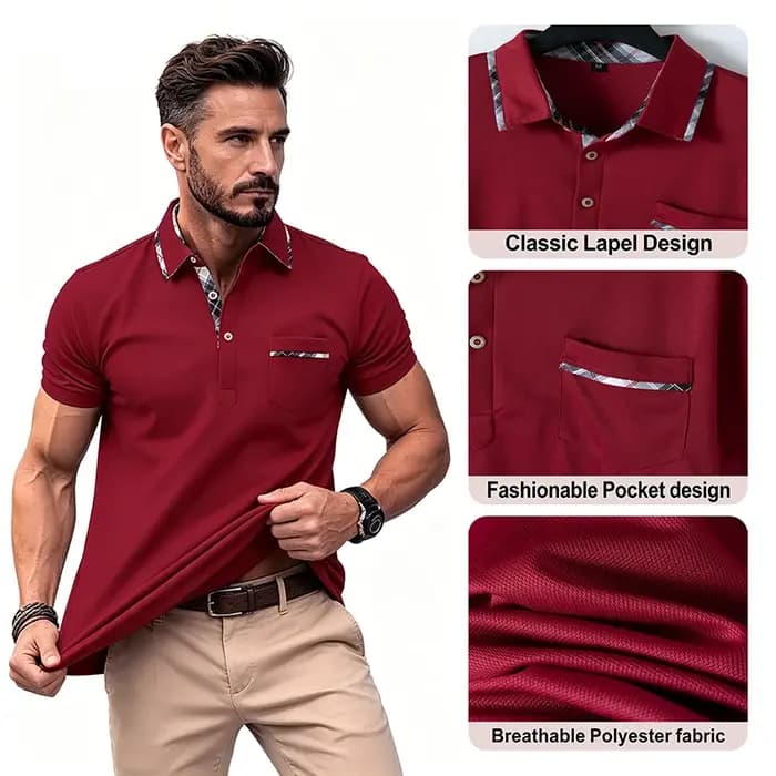 Chemises polo pour hommes à manches courtes