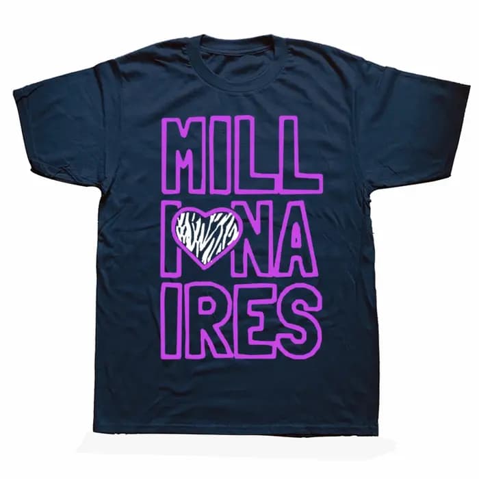 MILLIONAIRES drôles T-shirts graphiques hommes femmes mode t-shirt décontracté 100% coton ample surdimensionné