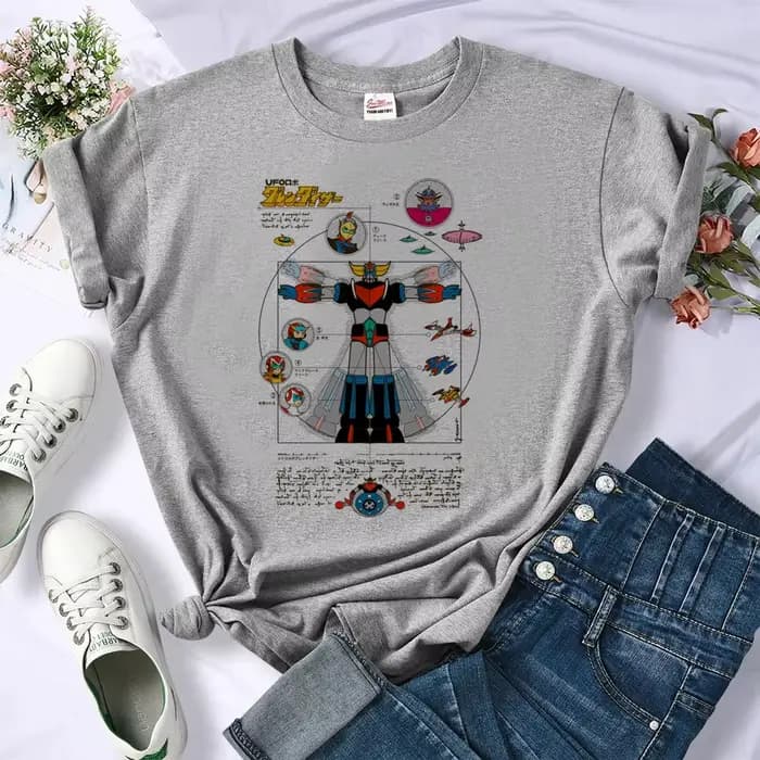 T-shirt graphique Goldorak pour femmes, vêtements d'été pour filles