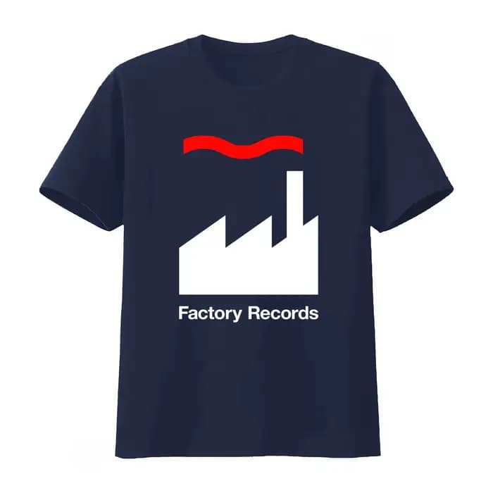 T-shirt Factory Records disponible en noir et blanc classiques, vêtements vintage pour hommes et fem
