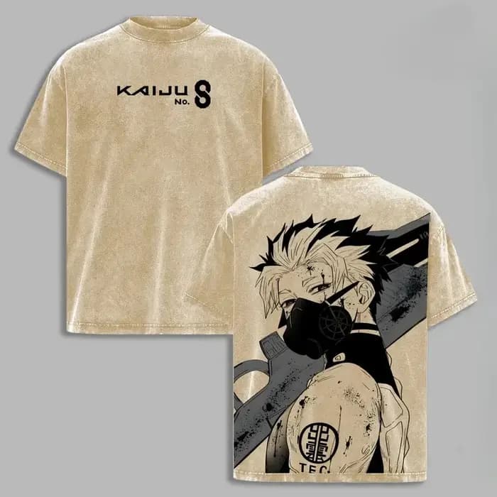 T-shirt graphique japonais Kafka Hibino Kaiju No. 8 Anime lavé surdimensionné t-shirt hommes femmes