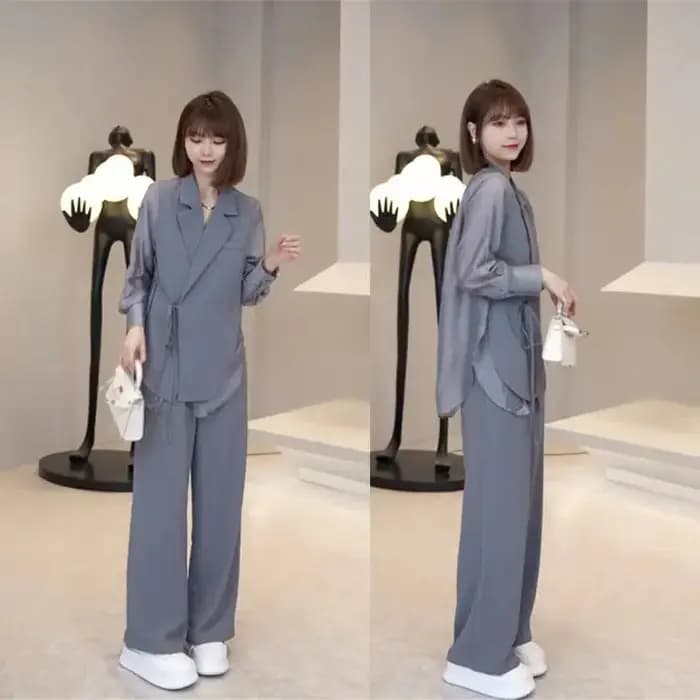 Haut et pantalon de célébrité de tempérament de mode de bouton de piedmont de loisirs