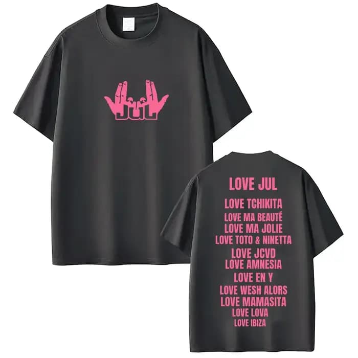 Rappeur Jul Love Jul T-shirt graphique classique hommes femmes mode Hip Hop manches courtes coton surdimensionné