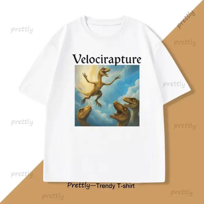 Velocirapture drôle dinosaure graphique T-Shirt hommes femmes Harajuku coton à manches courtes imprimé