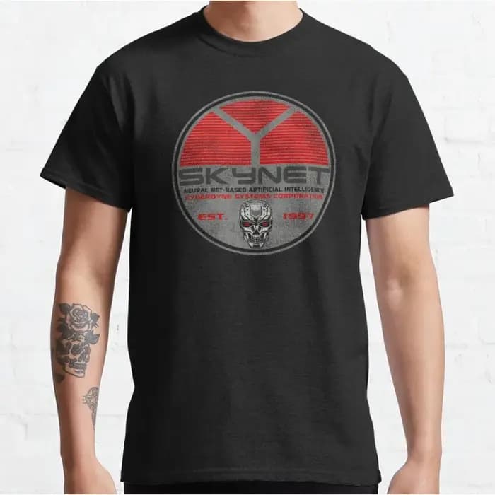 Vintage Cyberdyne Systems Skynet ovale porté Terminator graphique t-shirts 100% coton grande taille t-shirt adulte toutes tailles S-6XL