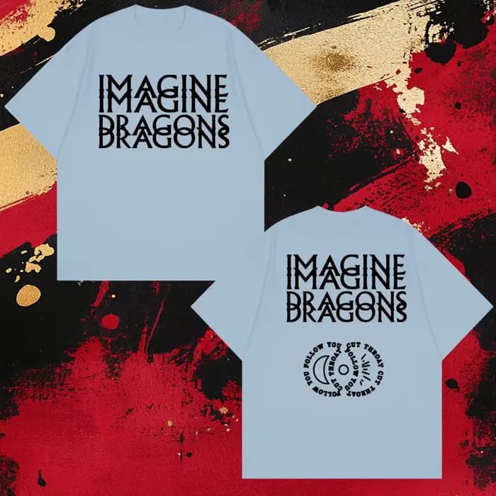 Imagine Dragons Album Tour 2026 T-shirt imprimé double face unisexe surdimensionné 100% coton T-shirts à manches courtes pour hommes et femmes