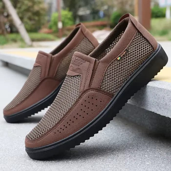 Chaussures décontractées à enfiler respirantes pour hommes – Baskets de marche basses légères pour l