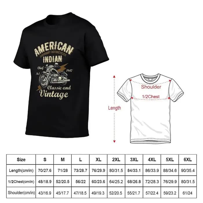 Rétro Vintage américain moto indien pour vieux Biker Club T-Shirt