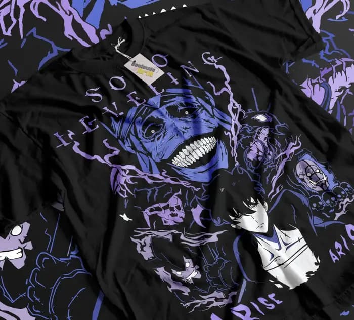 T-shirt unisexe Solo Droeling Anime, T-shirt doux, Manga, Sung Jin Woo