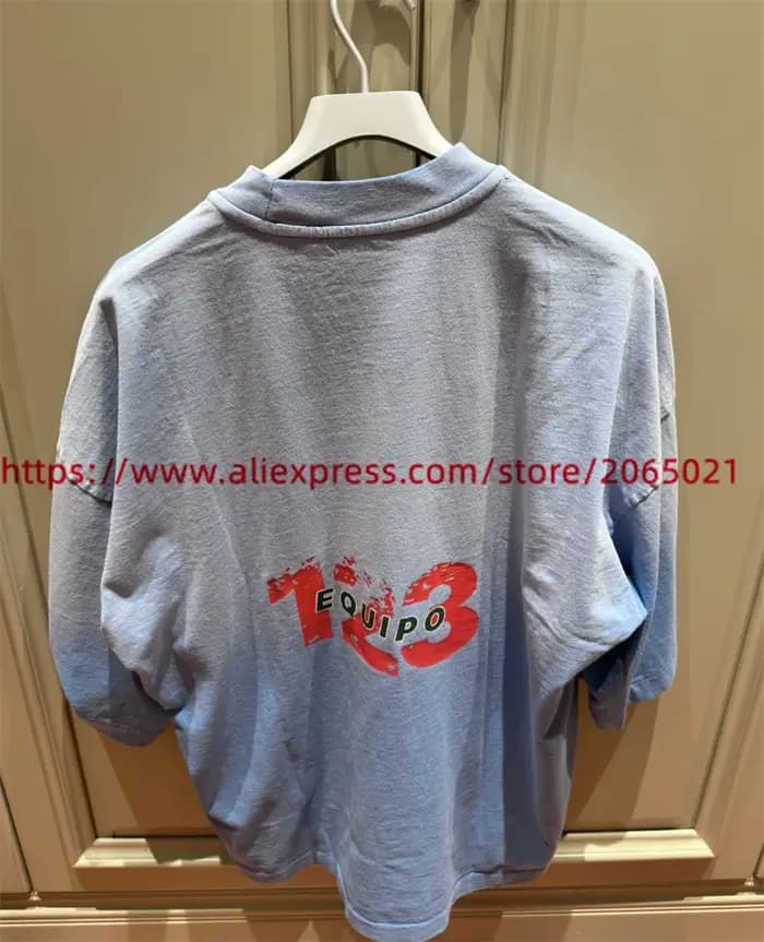 T-shirt RRRree teint bleu pour hommes et femmes
