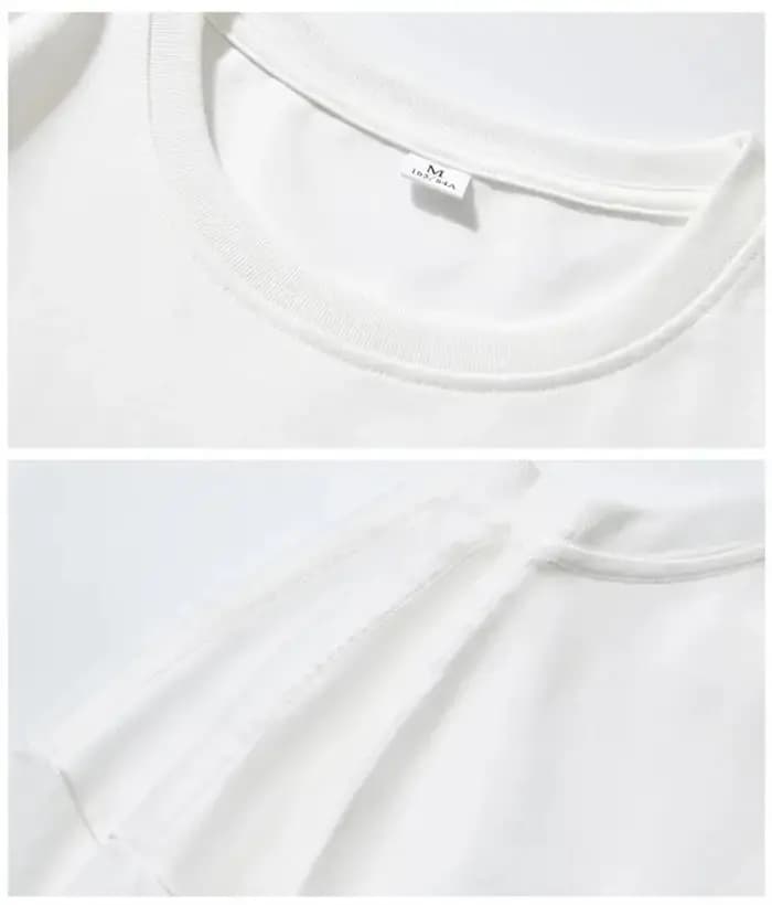 T-shirt décontracté d'été à col rond - Style rétro américain 100% coton pur respirant à manches courtes - Haut tendance