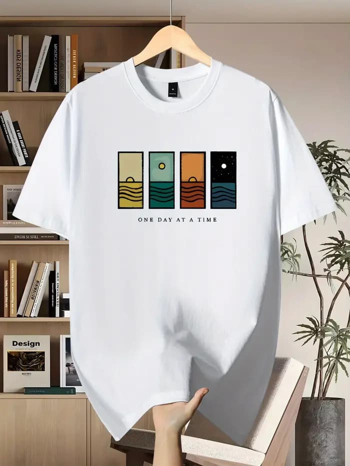 T-shirt imprimé à manches courtes pour homme
