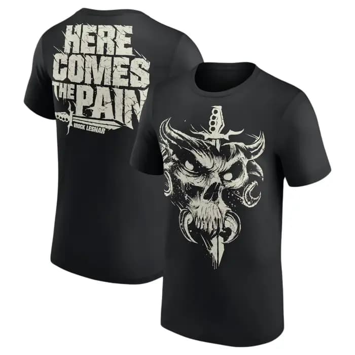 Brock Lesnar HERE COMES THE PAIN T-shirt imprimé pour hommes et femmes, vêtements d'été en coton Y2K