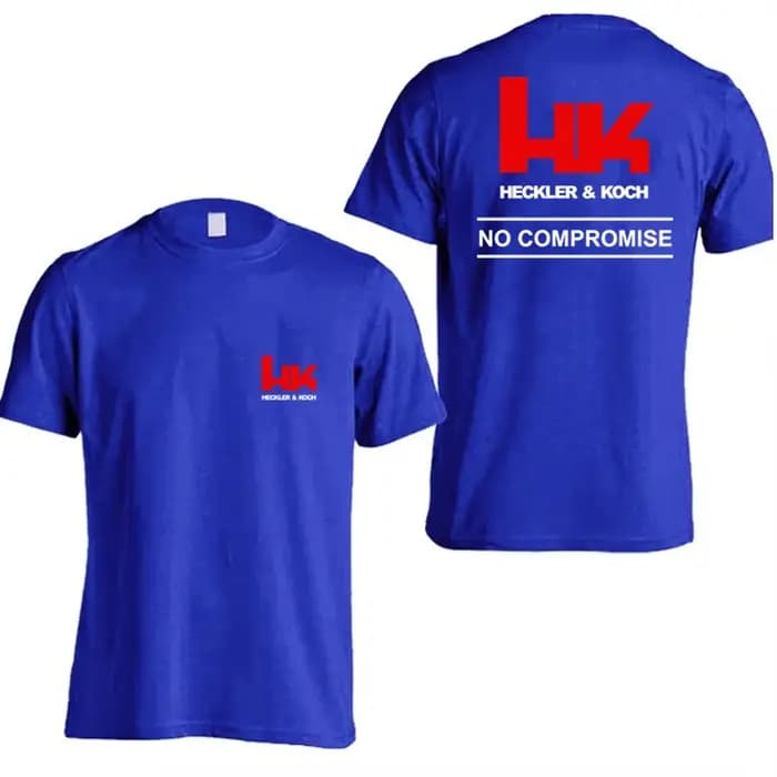 HK Logo Heckler Koch No Compromise T-shirt d'été en coton à manches courtes pour hommes et femmes