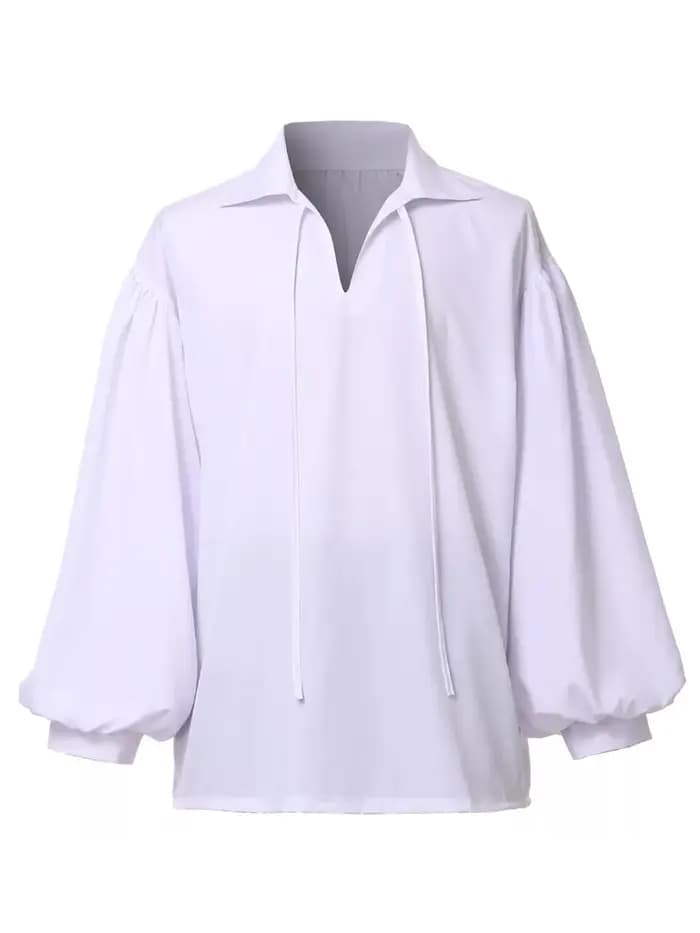 Chemise à col en V de style vintage pour hommes