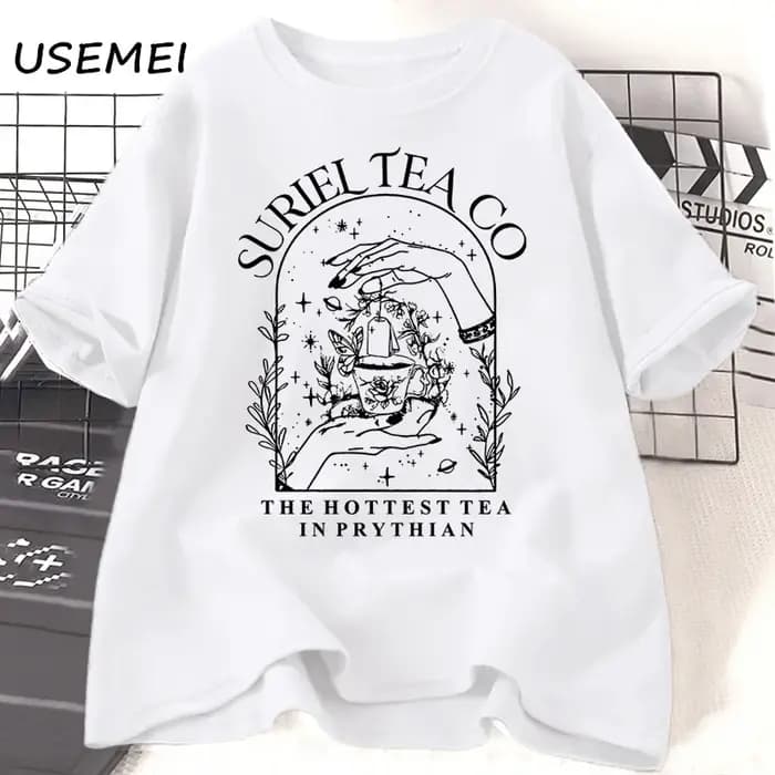 Suriel Tea Co-T-shirt à manches courtes en coton pour hommes et femmes, une cour de fleurs et des ordures, t-shirt livresque, cadeaux pour lecteurs, vêtements