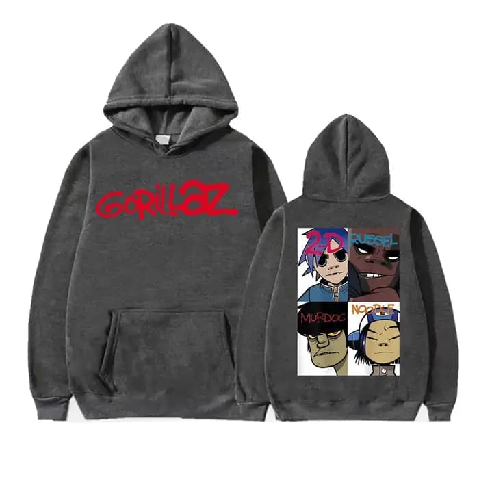 Gorillaz bande visage Arts graphique à capuche hommes femmes vêtements rétro dessin animé à manches longues sweat mode
