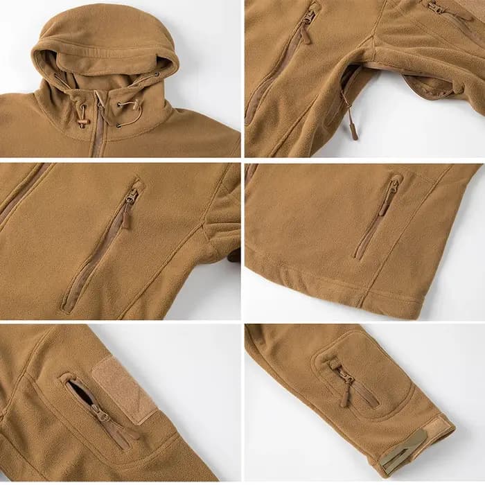Veste à capuche polaire tactique d'hiver pour hommes