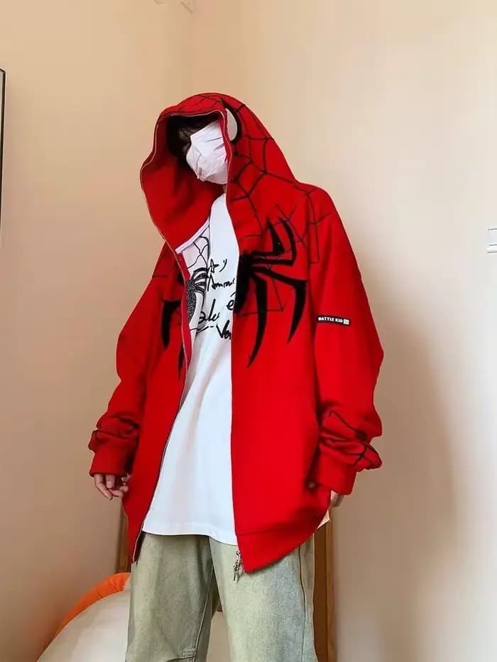 Sweat à capuche en toile d'araignée pour femme