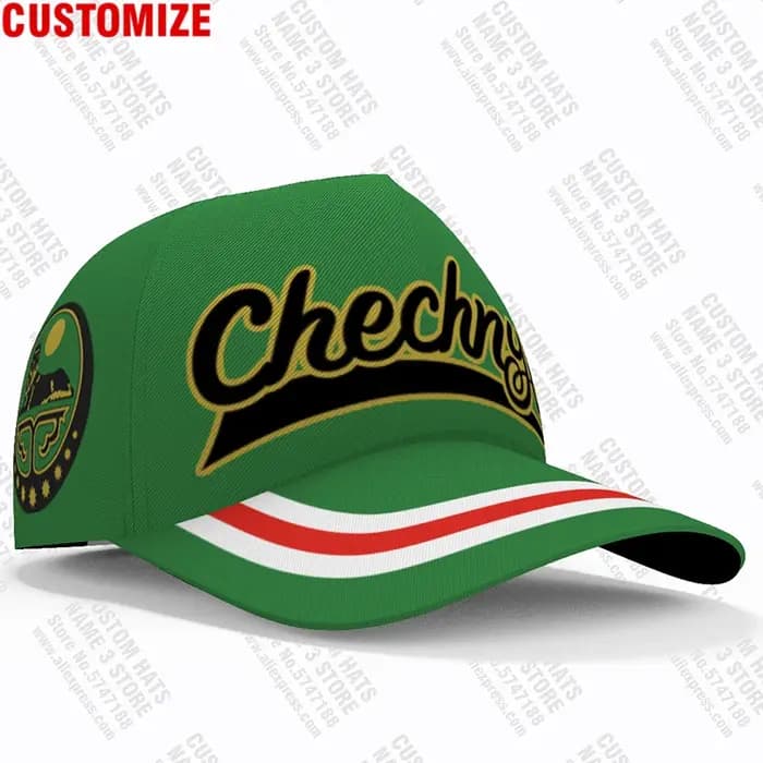 ChT2ya-Casquettes de baseball avec nom personnalisé gratuit, chapeaux tchétchènes, logo de l'équipe