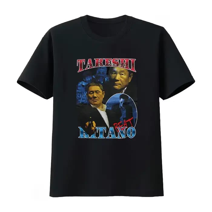 T-shirt promotionnel original Takeshi Kitano Movie Outrage, design rétro imprimé, thème film classiq