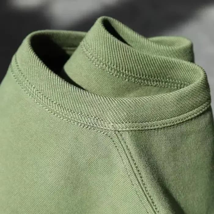 T-Shirt à manches courtes brossé vert avocat lourd 300g, haut d'été en coton de haute qualité vert R