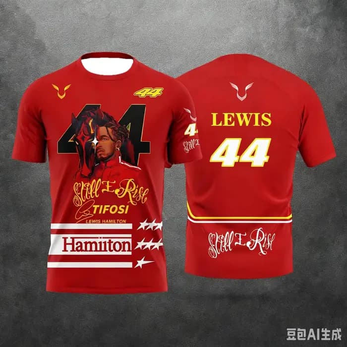 Lewis Hamilton pour hommes # 44 Still I Rise T-shirt de cyclisme à manches courtes en jersey graphique
