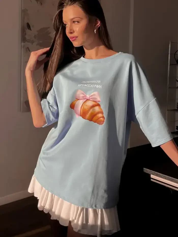 T-shirt à manches mi-longues pour femme