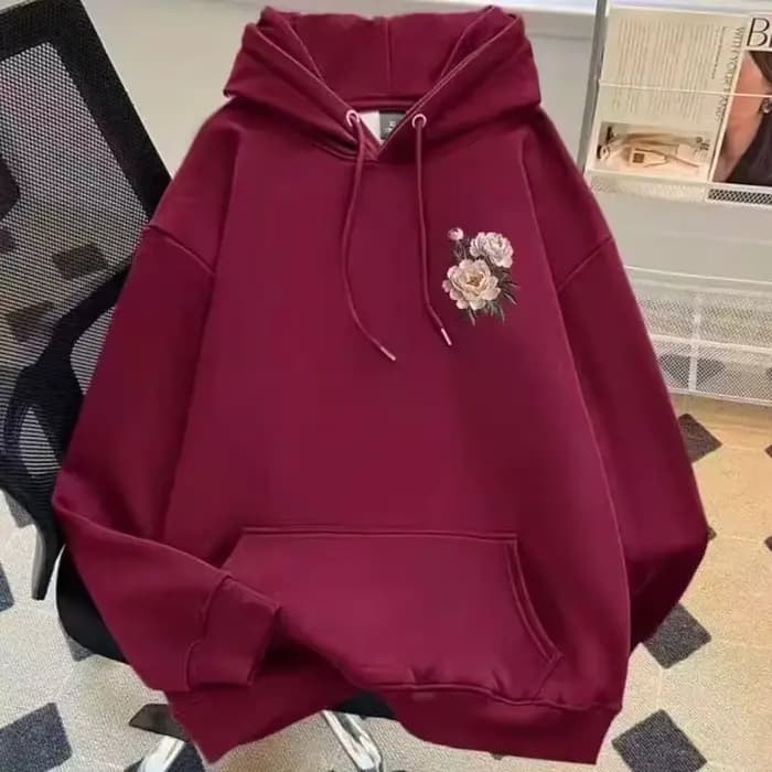 Sweat à capuche en polaire imprimé graphique Spring Rose pour homme