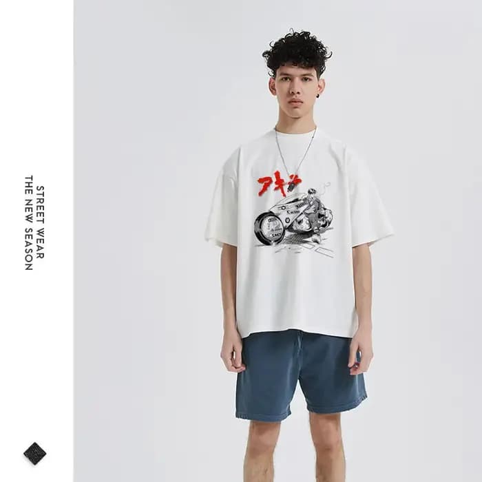 Bandai Anime Akira T-Shirt surdimensionné Vintage lavé Kaneda T-Shirts Manga Streetwear Hip Hop Tetsuo manches courtes 100% coton