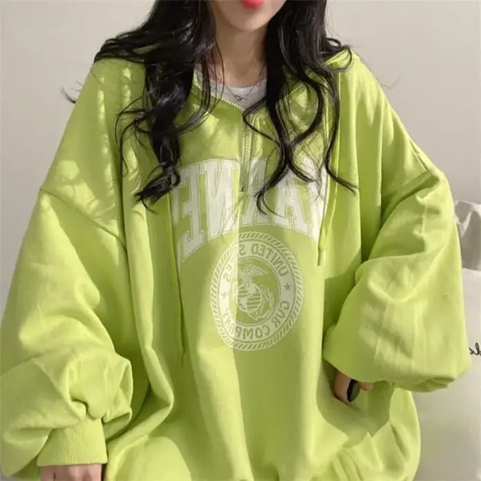 Pull Baggy à Capuche avec Fermeture Éclair pour Femme