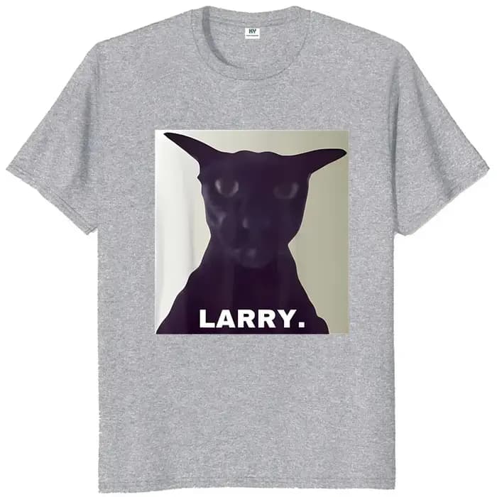 Evil Larry chat imprimé T-shirt hommes femmes Anime amant drôle décontracté ample Harajuku à manches courtes été col