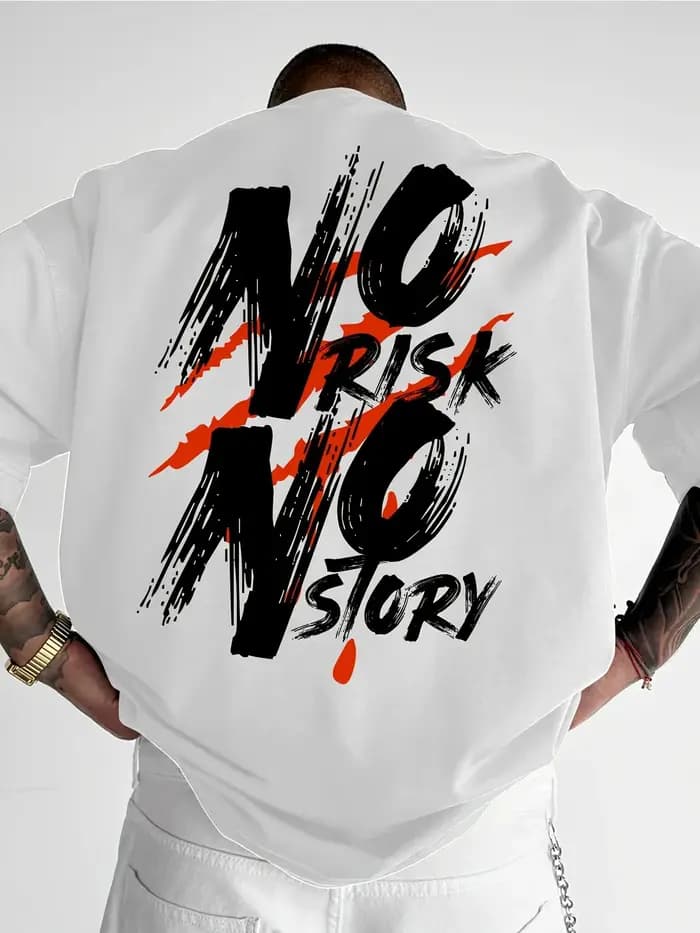 T-shirt à motif Streetwear pour hommes-T-shirt ample et décontracté avec lettres audacieuses imprimées